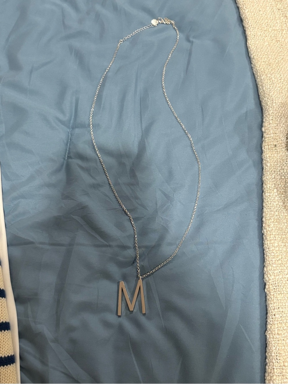 Liz Claiborne Silver 'M' Initial Necklace